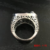 Bathing Lady Blue Resin Openwork Ring