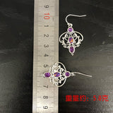 Purple CZ Filigree Chandelier Earrings