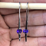 Emerald-Green CZ Spike Hook Earrings