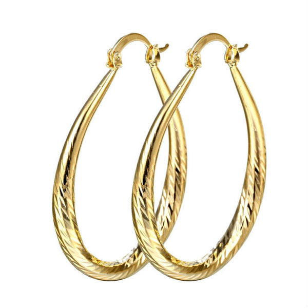 Textured Oval Hoop Earrings