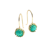 Opal-Look Crown Bezel Drop Earrings