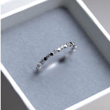 Dainty Black and Clear CZ Stacking Band