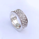 Five-Row Pave CZ Wide Band Ring