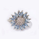 Aqua Marquise CZ Sunflower Ring