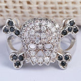 Pavé CZ Skull and Crossbones Ring