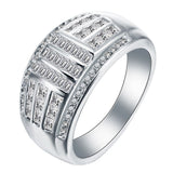 Baguette CZ Grid Wide Men's Ring