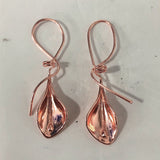 Rose Gold Calla Lily Drop Earrings