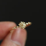 Dainty Starburst CZ Gold-Tone Ring