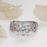 Round CZ Solitaire Twisted Pave Shank Ring