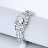 Round CZ Octagon Halo Pavé Ring