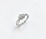 CZ Leaf Twisted Rope Band Ring