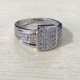 Square Pave CZ Wrap Ring