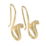 Gold Cobra Snake Hook Earrings
