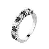 Purple and Clear CZ Half-Eternity Ring