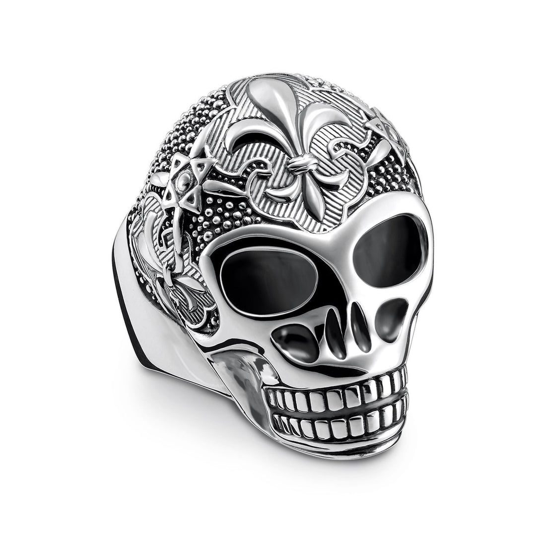Antique Fleur-de-Lis Skull Ring