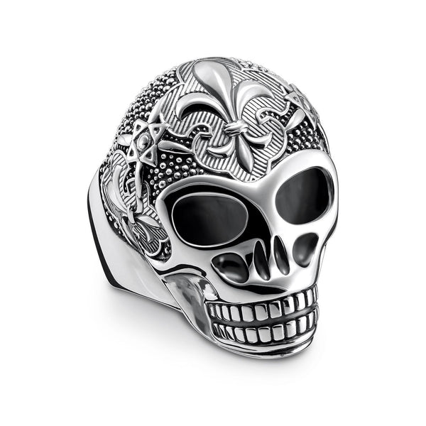 Antique Fleur-de-Lis Skull Ring