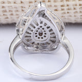 Baguette CZ Spiral Teardrop Statement Ring