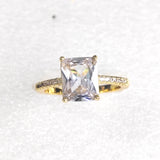 Clear Radiant-Cut CZ Statement Cocktail Ring
