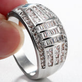 Baguette CZ Grid Wide Men's Ring