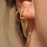 Gold Cobra Snake Hook Earrings