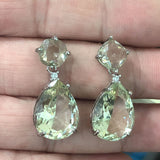 Mint-Green Pear CZ Drop Earrings