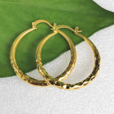 Large Textured Round Hoop Earrings