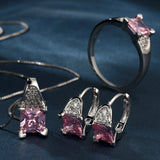 Purple Princess CZ Pavé Jewelry Set