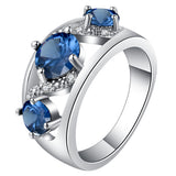 Sapphire-Blue CZ Swirl Drop Jewelry Set