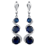 Sapphire-Blue CZ Swirl Drop Jewelry Set