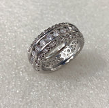 Channel-Set CZ Filigree Eternity Band