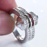 Multicolor Channel CZ Spinner Band Ring