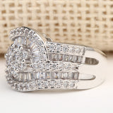 Pavé CZ Cluster Wide Layered Band Ring