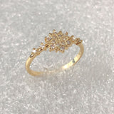 Dainty Starburst CZ Gold-Tone Ring