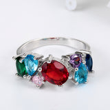 Multicolor Mixed-Cut CZ Cluster Ring
