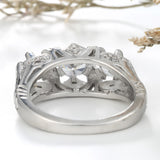 Round CZ Heart Openwork Band Ring