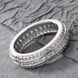 Triple-Row Baguette CZ Eternity Band Ring