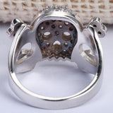 Pavé CZ Skull and Crossbones Ring