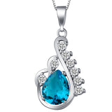 Aqua Pear CZ Swirl Jewelry Set