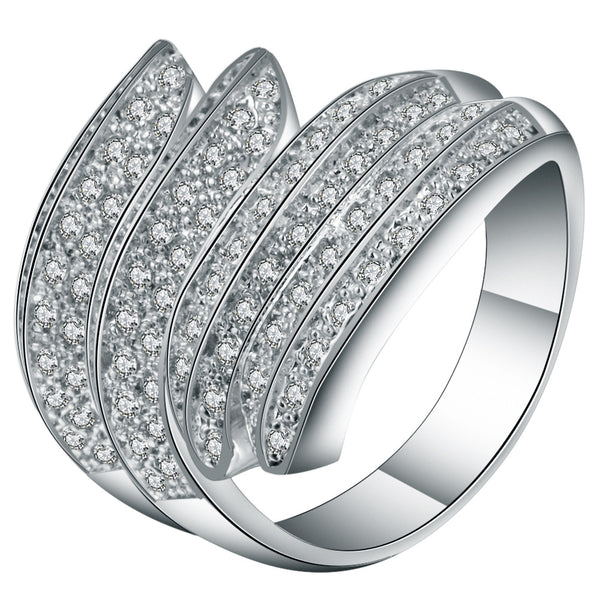 Pavé CZ Layered Wing Wrap Ring