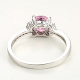 Pink Round CZ Solitaire Pave Ring