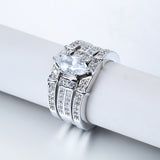 Marquise CZ Three-Band Bridal Ring Set