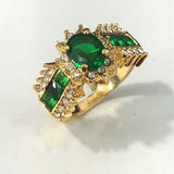 Sapphire-Blue Oval Channel Baguette Gold Ring