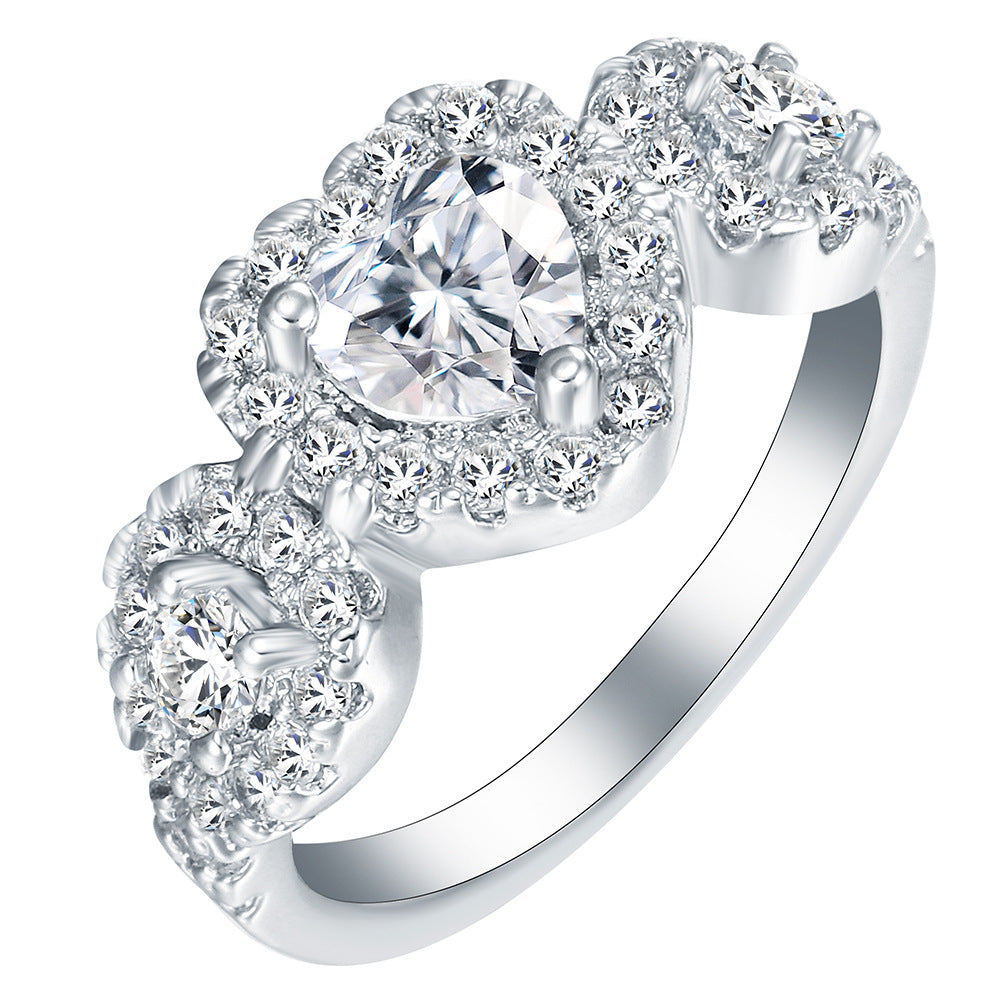 Heart CZ Pavé Infinity Halo Ring