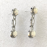 Pearl-Look Oval Antique Link Drop Earrings