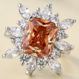 Champagne CZ Marquise Starburst Ring