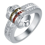 Multicolor Channel CZ Spinner Band Ring