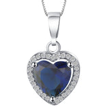 Sapphire-Blue Heart Halo Jewelry Set