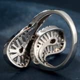 Baguette CZ Double Loop Swirl Ring