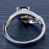 Champagne Oval CZ Two-Tone Swirl Ring