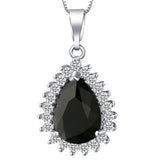 Black Pear CZ Halo Jewelry Set